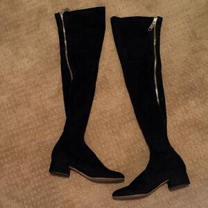 Dolce Vita Black Over-the-Knee Boots with Silver Zipper